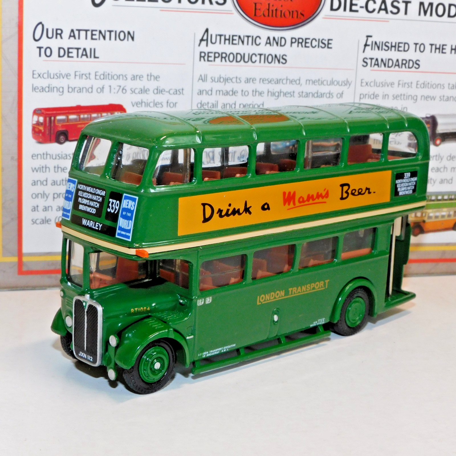 EFE RT BUS LONDON TRANSPORT GREEN ROUTE 339 WARLEY 1/76 10130