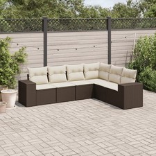 Salon de Jardin avec Coussins Canapés Patio 6 pcs Gris Résine Tressée vidaXL