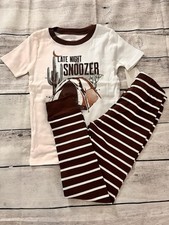 New Carter's Boys Summer Camping Pajama Set Short sleeve  Pants Size 6