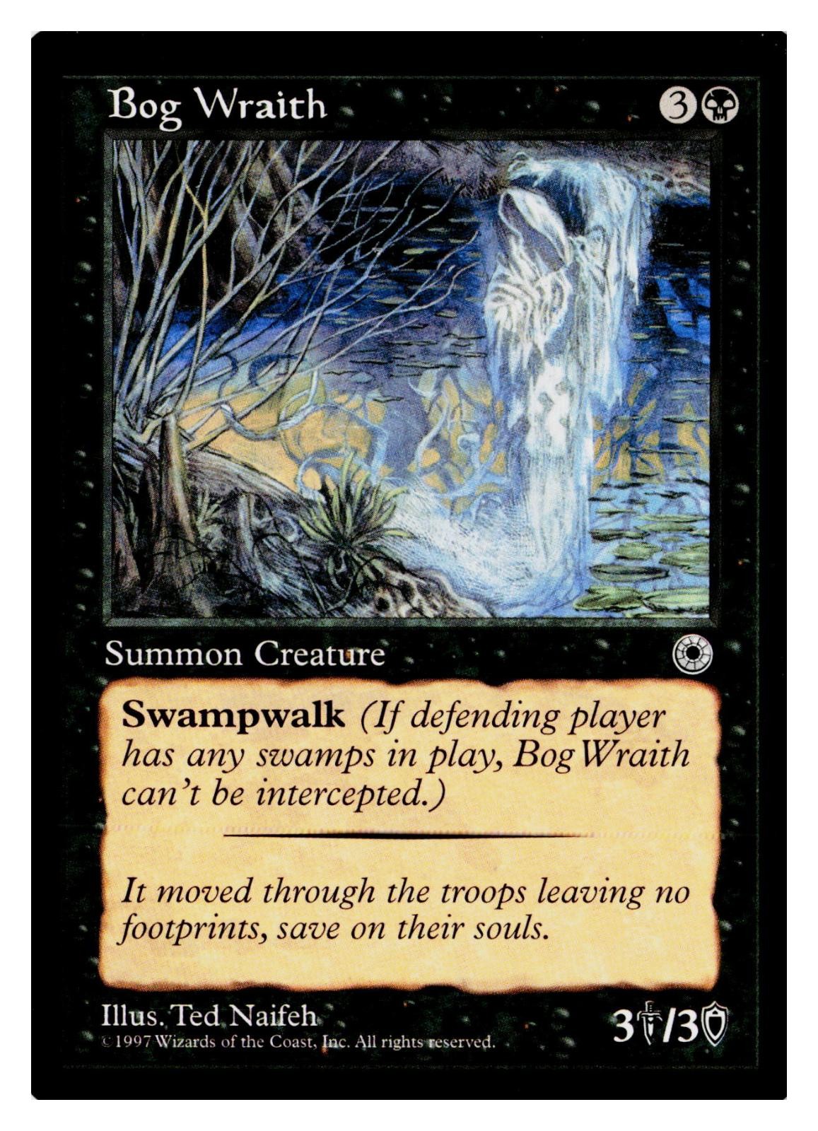 Bog Wraith Uncommon Portal Magic: The Gathering Lightly Played
