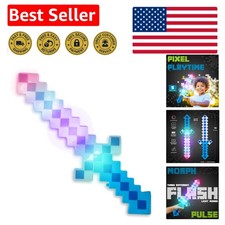 18 Light-Up Pixel Sword with Rainbow LEDs Fun Gift for Halloween Parties