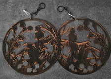 ​Set of 2 Metal Fairy Silhouette Wall Art - Bronze Effect Garden Ornaments 15cm