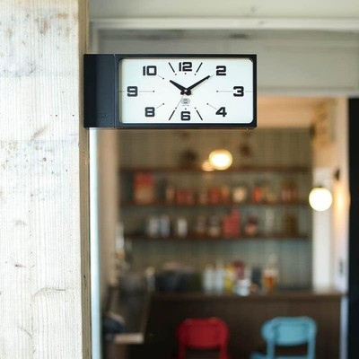 Dulton H21-0362GY Double-Face Clock Rectangle Gray 187x442x98mm
