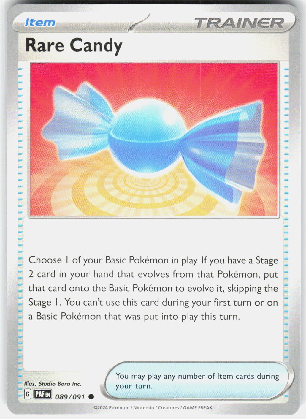 Rare Candy 089/091 Common Paldean Fates Pokemon Lightly Played
