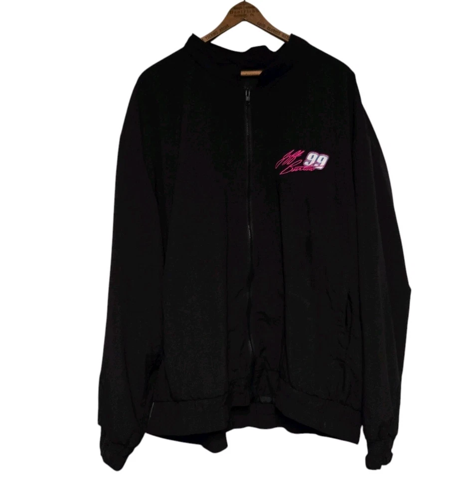 Chaqueta de Colección Jeff Burton Para Hombre XXL Hecha en Estados Unidos Bordada Negra y Rosa  Foto 3 de 4