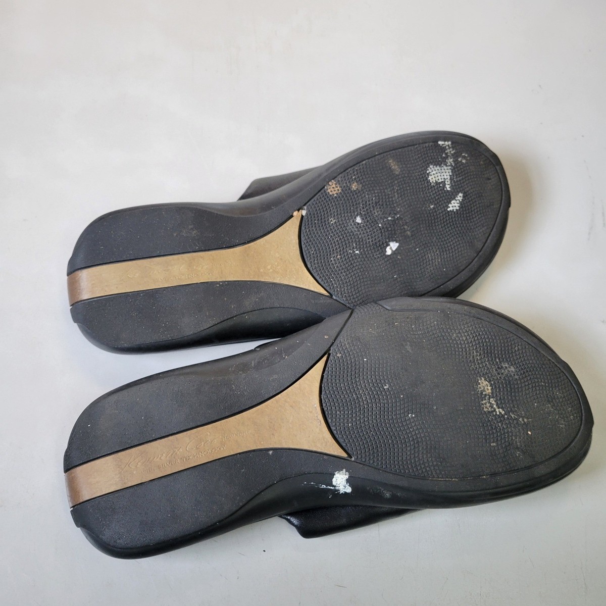 Kenneth Cole New York Mens 8M Leather Slide Sandals Black Silver Technology‎ http:// main image 4