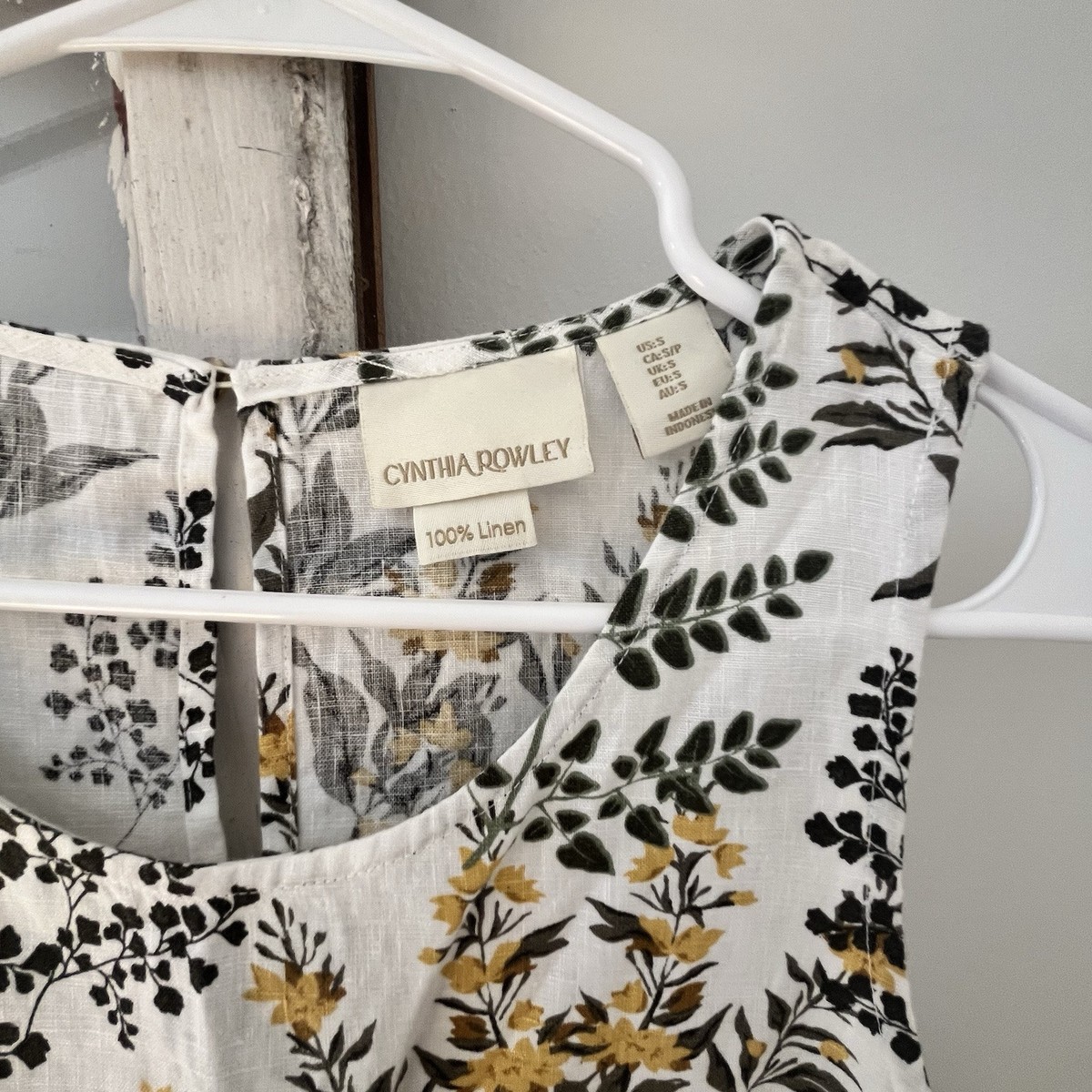 CYNTHIA ROWLEY 100% Linen Floral Dress Boho Women's Size Small | eBay