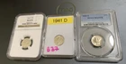 3-High Grade Mercury dimes 1-MS66FB 1-MS65FB 1- nograde But high MS FB