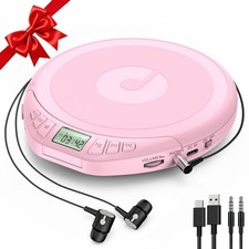 Portable CD Player for Car: Kegaudio with Earphones Anti-Skip LCD Display Per...