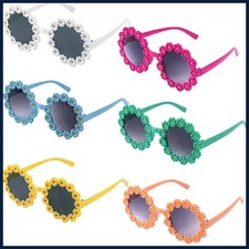 Kids Daisy Flower Round Frame Sunglasses Children Girls Birthday Wedding