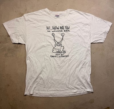 VTG Daniel Johnston T-Shirt Mens Small White Hi, How Are You Nirvana Kurt Y2K