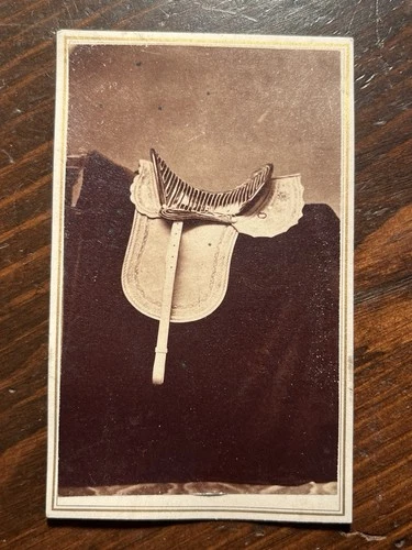 Rare Antique CDV Photo of Early American Military Grimsley Civil War era Saddle
