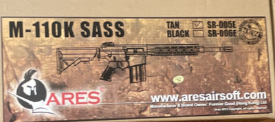 ARES M-110K SASS Electric Airsoft Rifle Tan Scope Adjustable Stock Foregrip Rail