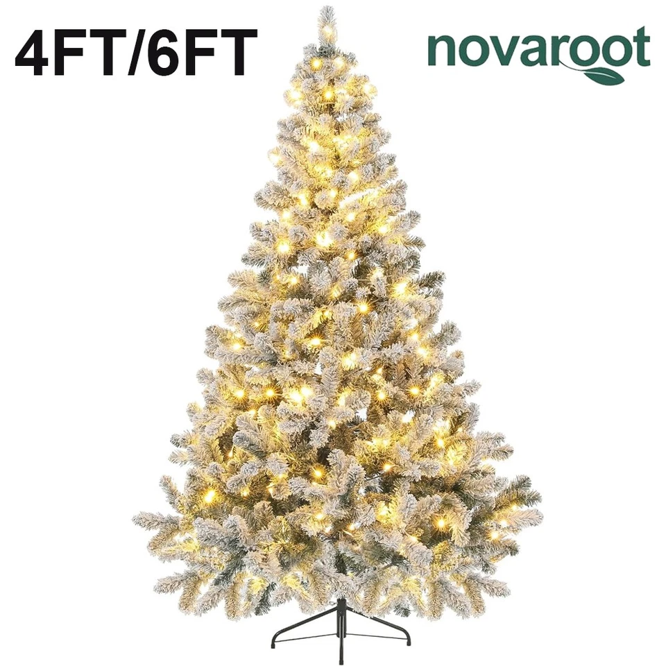NOVAROOT Árbol de Navidad Artificial de 4,5 pies/6 pies con Luz Árbol de Navidad para Decoración del Hogar Foto 2 de 4
