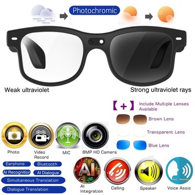 AI Smart Glasses | Camera Video Call GPT Music Translation Bluetooth