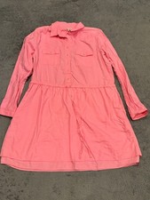 GAP Button Down Shirt Pocket Dress Womens Large Pink Long Sleeve Casual