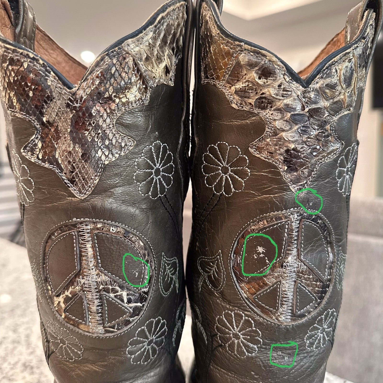 Resistol by Lucchese Python Boots 7 B Womens Cowg… - image 24