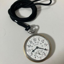 SEIKO South Manchuria Railway Pocket Watch Hand-Wind 24h Enamel Dial Used JPN