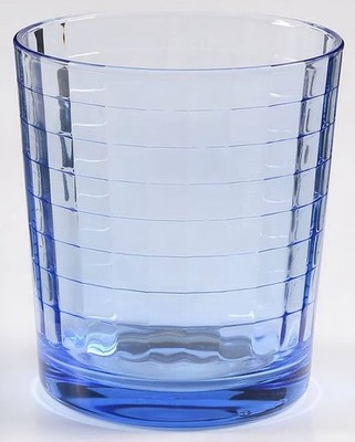 2 Pasabahce SCOTCH BLUE  Old Fashioned Cocktail Glasses Window pane Block Optic