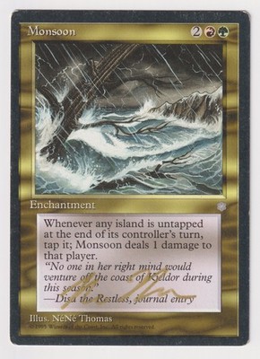 Gold Signed Monsoon MP Ice Age Artist NeNe Thomas 1995 MTG Magic Vintage Rare!
