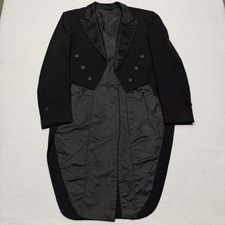 Vintage After Six Tuxedo Tailcoat Jacket Mens 39R Black Peak Lapel USA Formal