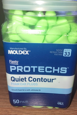 Moldex Flents Ear Plugs 50 Pair Protechs Quiet Contour Foam 33 NRR Made in USA