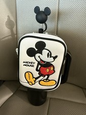 New Walt Disney Parks Mickey Mouse Travel Tumbler Black 30oz With Zip Case New