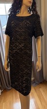 ASOS Curve Black Lace Midi Dress US 16 Stretch Sheer Short Sleeve NWOT