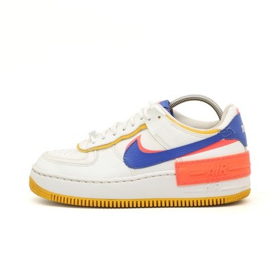 Nike Damen Air Force 1 Shadow Freizeitschuh EU 38 Weiß/Blau/Pink/Gelb CI0919-105