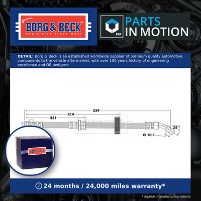 Brake Hose fits SUZUKI VITARA 1.6 Front Right 88 to 99 Hydraulic B&B 5154060A30