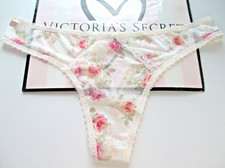 VICTORIA'S SECRET DREAM ANGELS Thong Panty S M L XL Floral NWT Shine Lace Trim