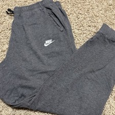 Vintage Nike Gray Drawstring Jogger Sweatpants Pants Size Large Blue Tag Y2K