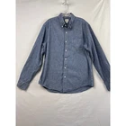 J.Crew Button Down Shirt Mens Large Blue Organic Cotton Stretch Chambray Classic
