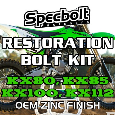 KX80 KX85 KX100 KX112 Restoration Bolt Kit Kawasaki KX 80 85 100 Specbolt Zinc