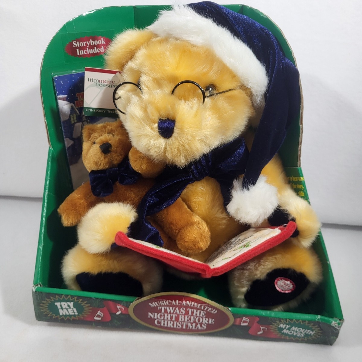 Dan Dee Christmas Plush Grandpa Bear Reading The True Story of