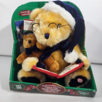 Dan Dee Christmas Plush Grandpa Bear Reading The True Story of Christmas Spanish