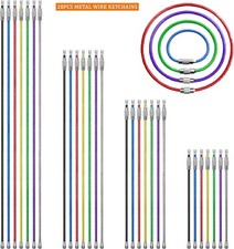 28PCS Metal Wire Keychains 2mm Stainless Steel 4" 6" 7.8" 10" Wire Keyring Cable