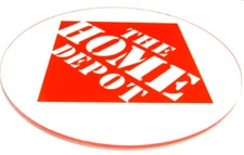 🔨  HOME DEPOT Store Advertisement Sign CLEAR Round Plexiglass Sign 10" #CB