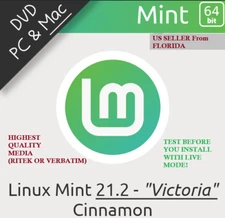 Linux Mint 21.2 Cinnamon "Victoria" 64 bit BOOTABLE LIVE INSTALL DVD FREE SHIP