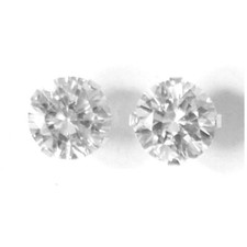 14K Solid White Gold CZ Stud Earring. 3/32 inches 3 mm CZEW-430-40