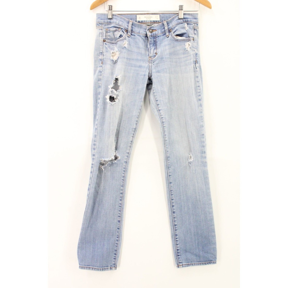 Abercrombie Fitch Jeans Women Blue Denim Light Washed Straight