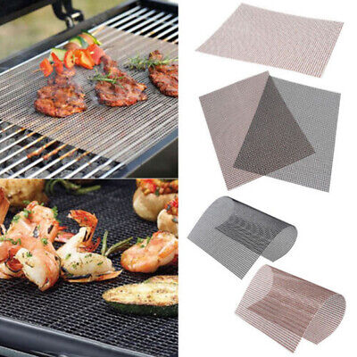 BBQ Grill Mesh Non-Stick Mat Reusable Sheet Resistant Cooking Bake Barbecue Pad 