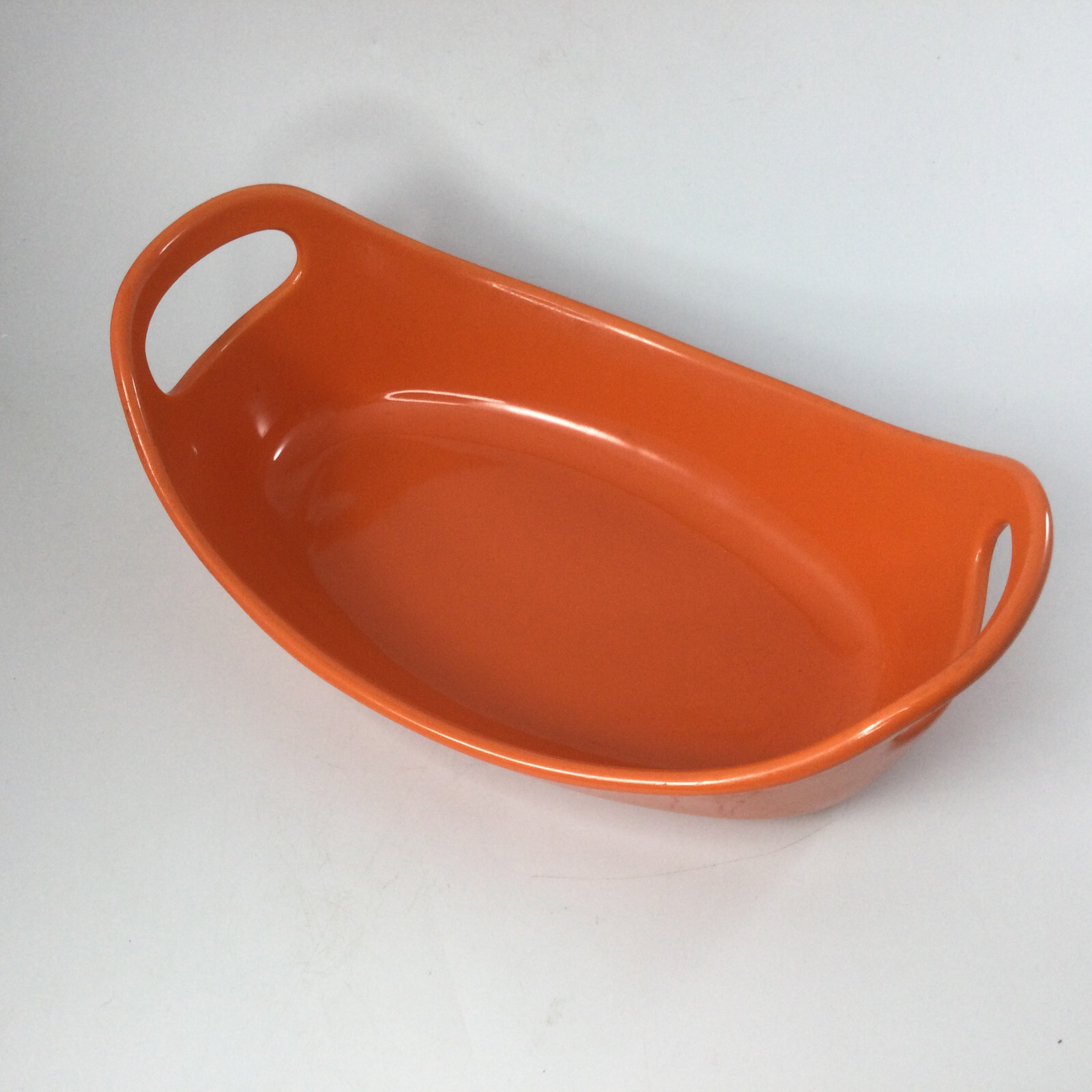 Rachael Ray Stoneware Ceramic Orange Oval Baking Dish Casserole 1.25 Quart