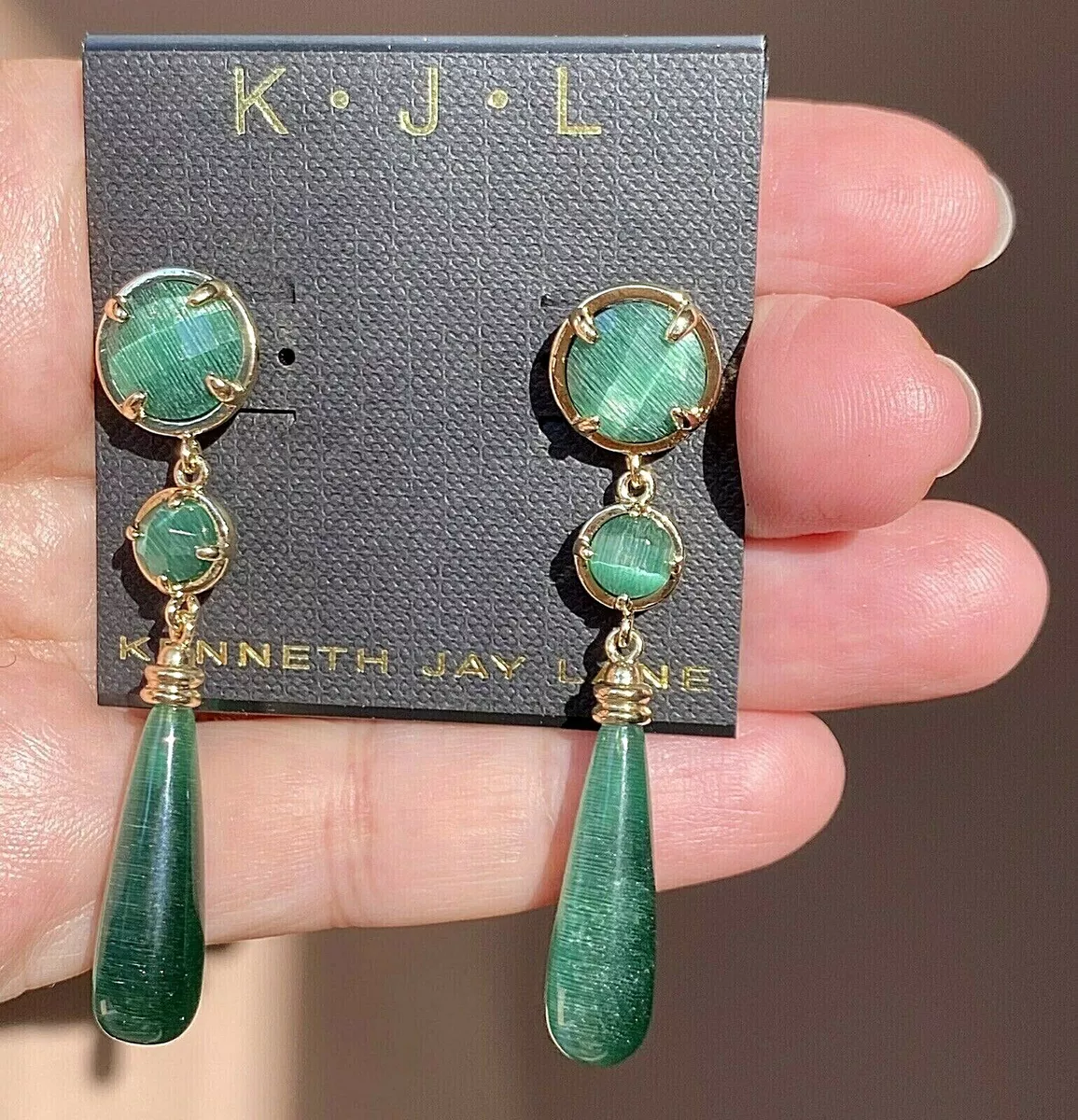 Kenneth jay hotsell lane green earrings