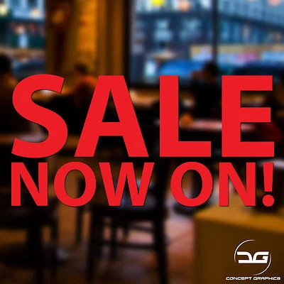 CONCEPT GRAPHICS SALE NOW ON Business Shop Window Graphic Vinyl Decal Sticker Retail Adverting