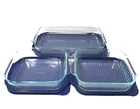 3 Vintage PYREX Clear Glass Casserole/Baking Dish's w/Lids (3) #222 (2) #233