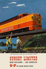 Southern Pacific Railroad Sunset Limited NEW Sign 24x36" USA STEEL XL Size