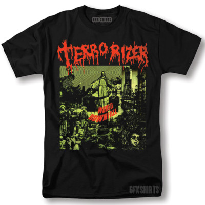 Terrorizer Shirt World Downfall Rock Concert Tour Vntg Design T-Shirt