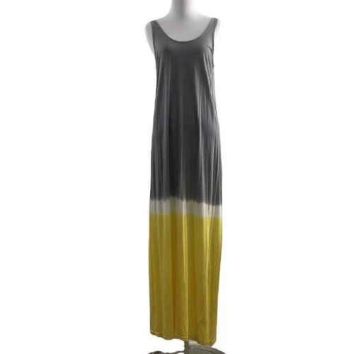 Soft Joie Gray Yellow Maxi Tank Dress Womens Medi… - image 1