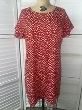Shein Ladies’ Short Dress Red W/ White Flowers Short Sleeve Polyester Sz Small